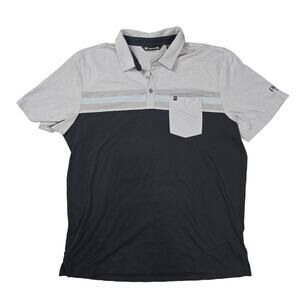 Travis Matthews Salad Days Polo Shirt Mens Size 2XLarge Gray Color Block Short